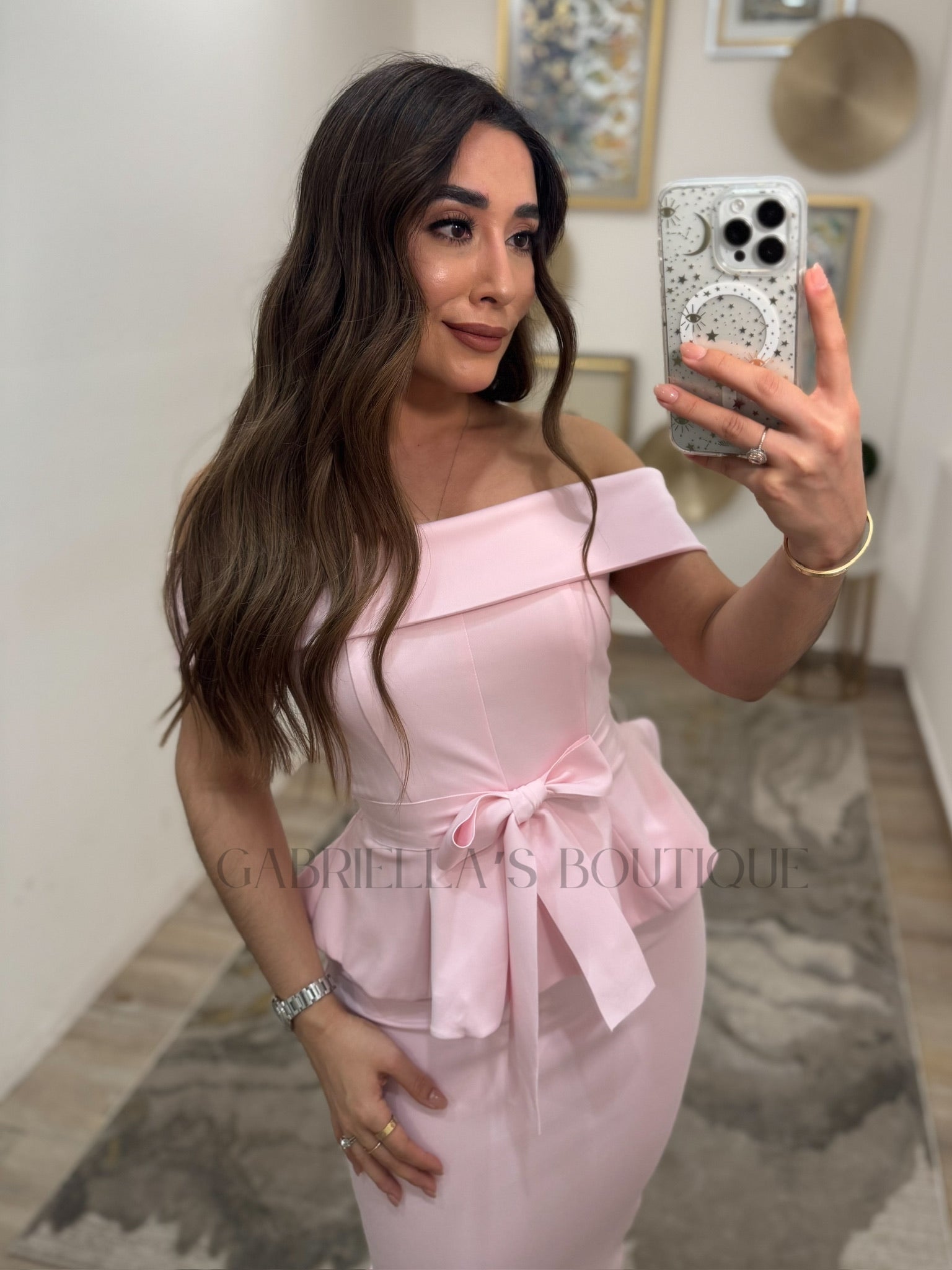 vestido rosa claro