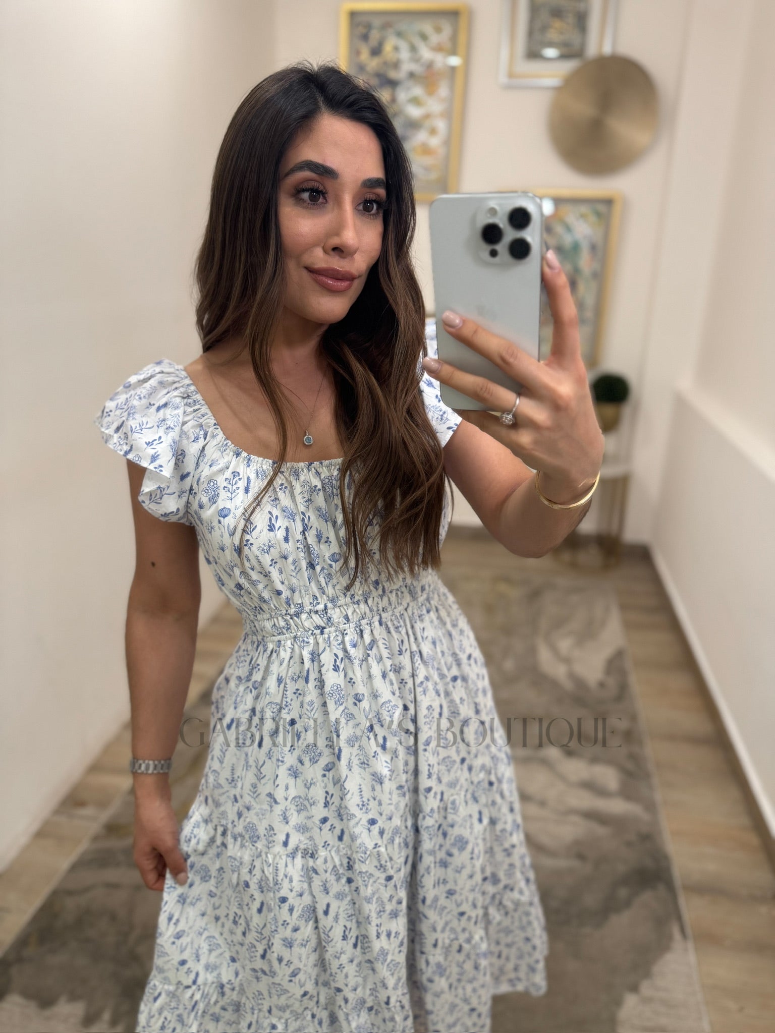 Vestido Blanco/Azul