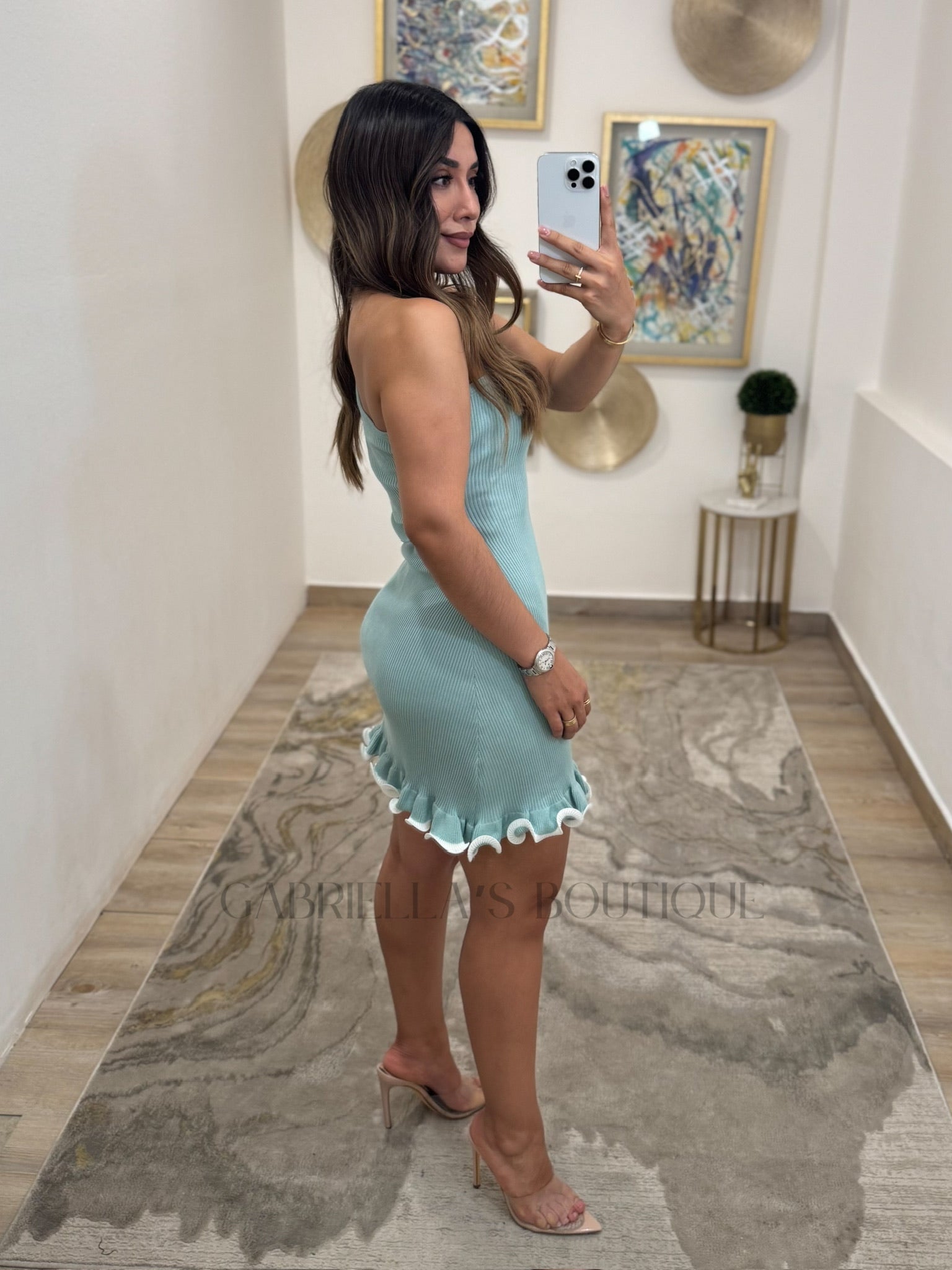 VESTIDO VERDE AQUA