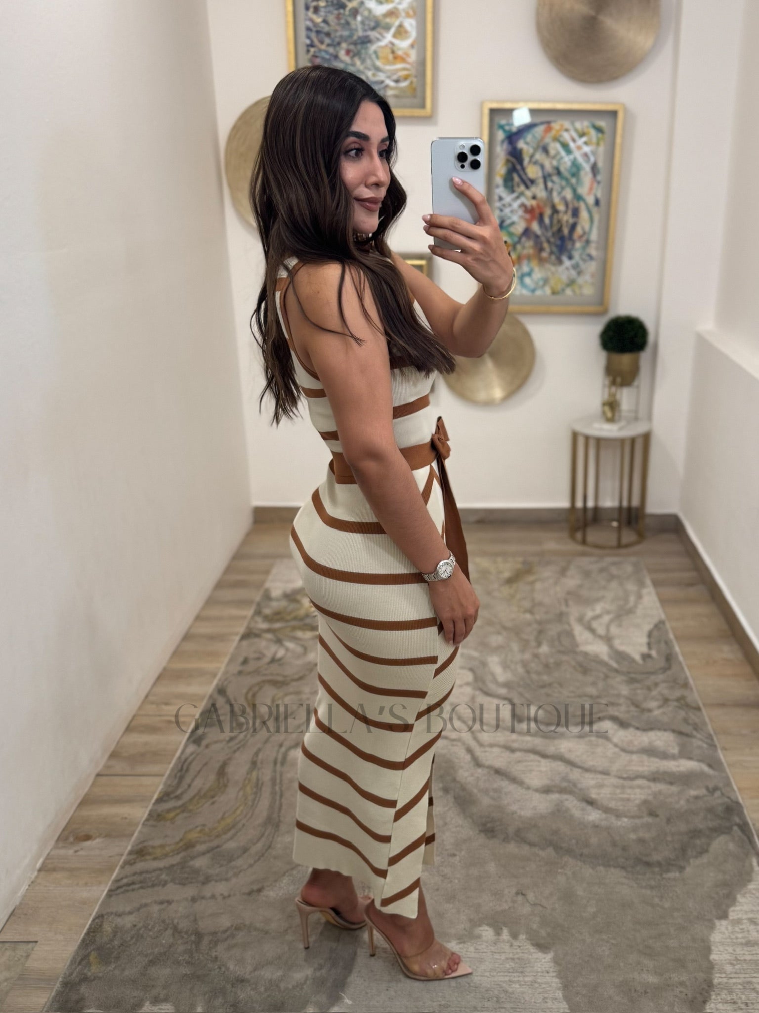 VESTIDO BEIGE/CAFE