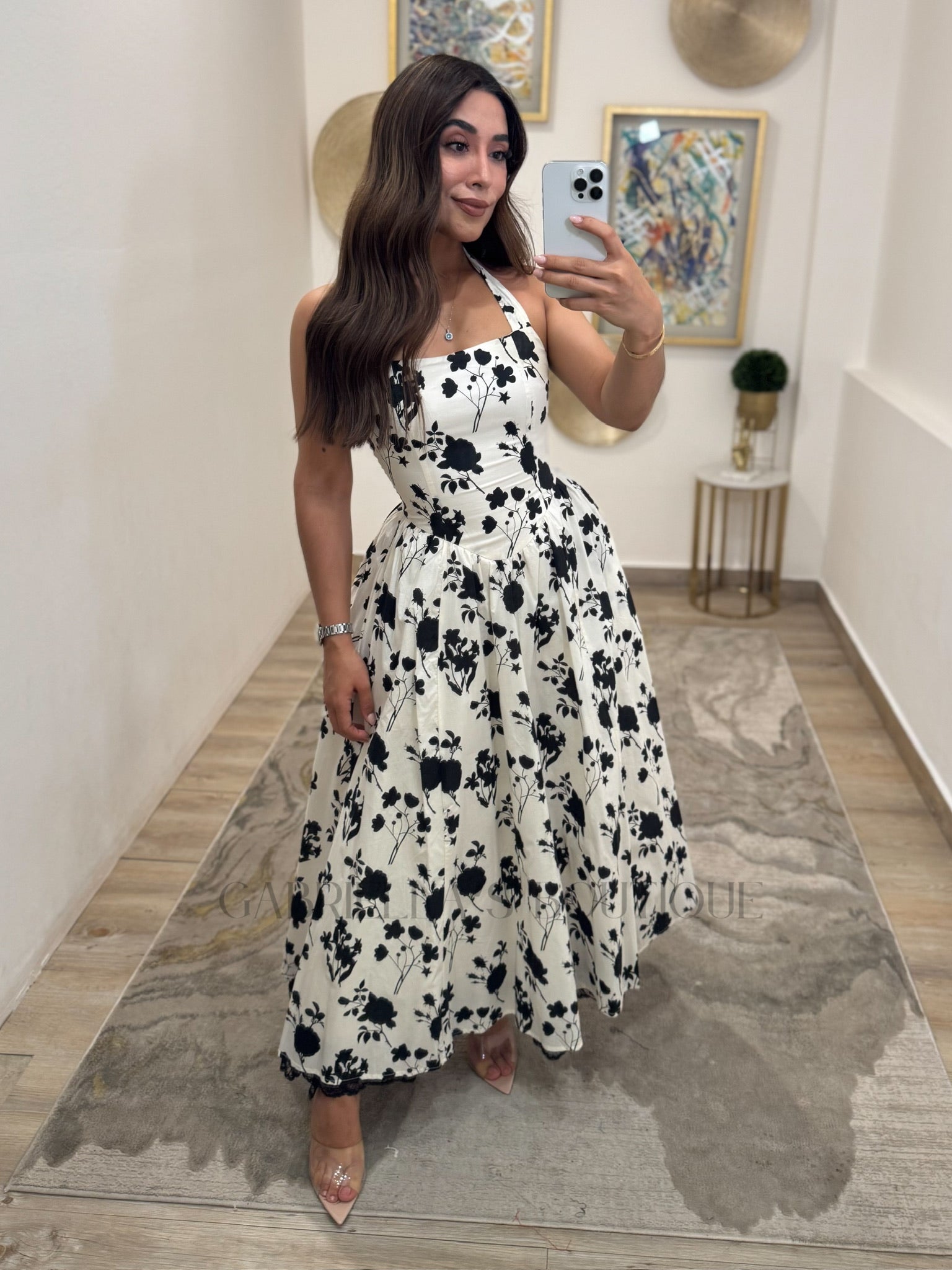 Vestido blanco/negro