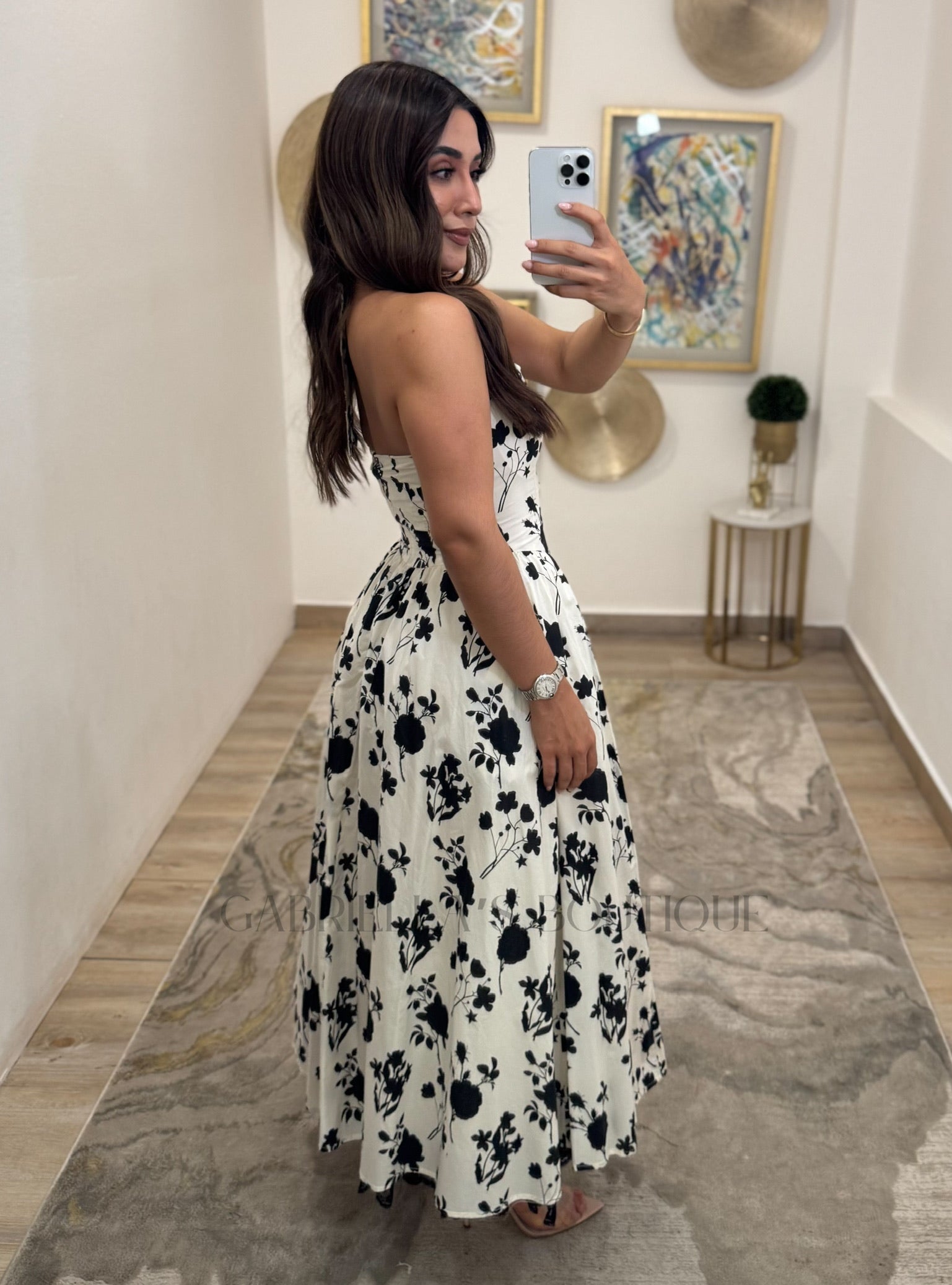 Vestido blanco/negro