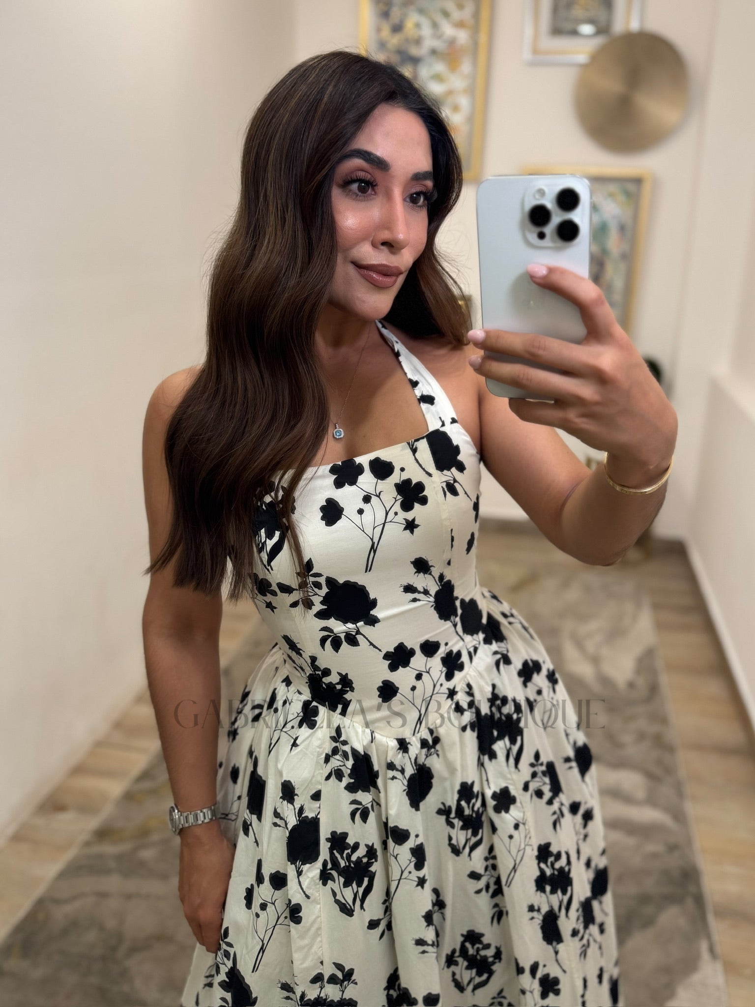 Vestido blanco/negro