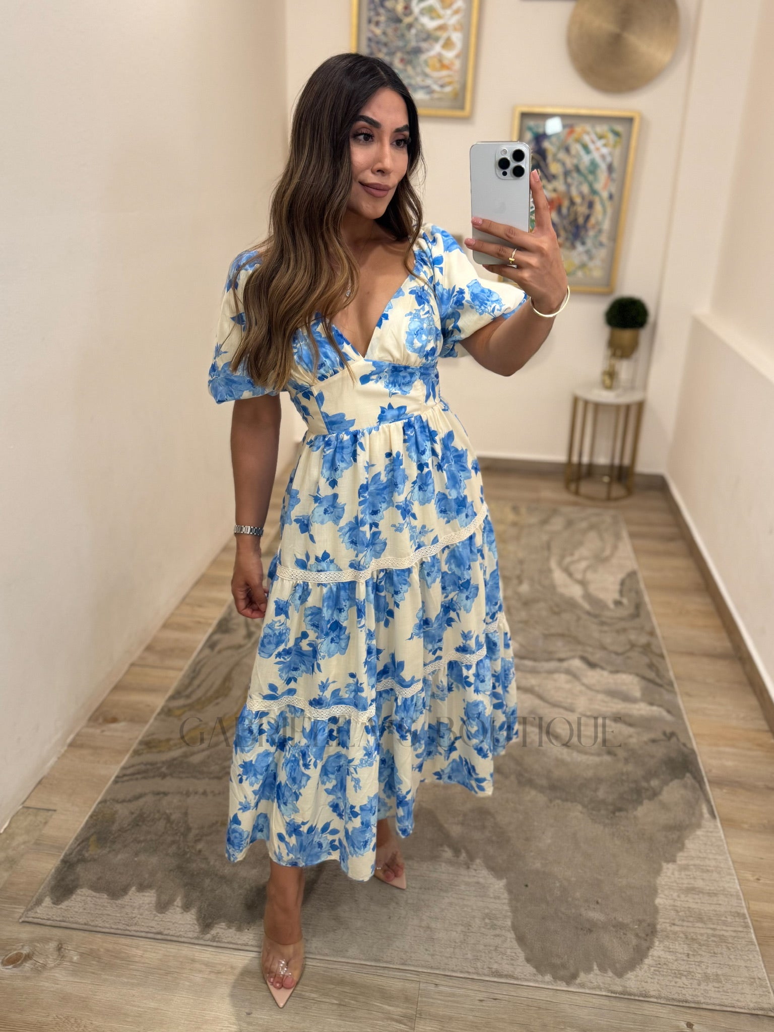 Vestido Azul/blanco