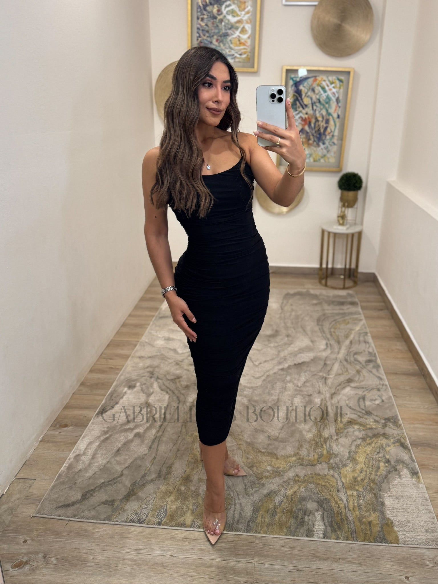 Vestido negro mesh
