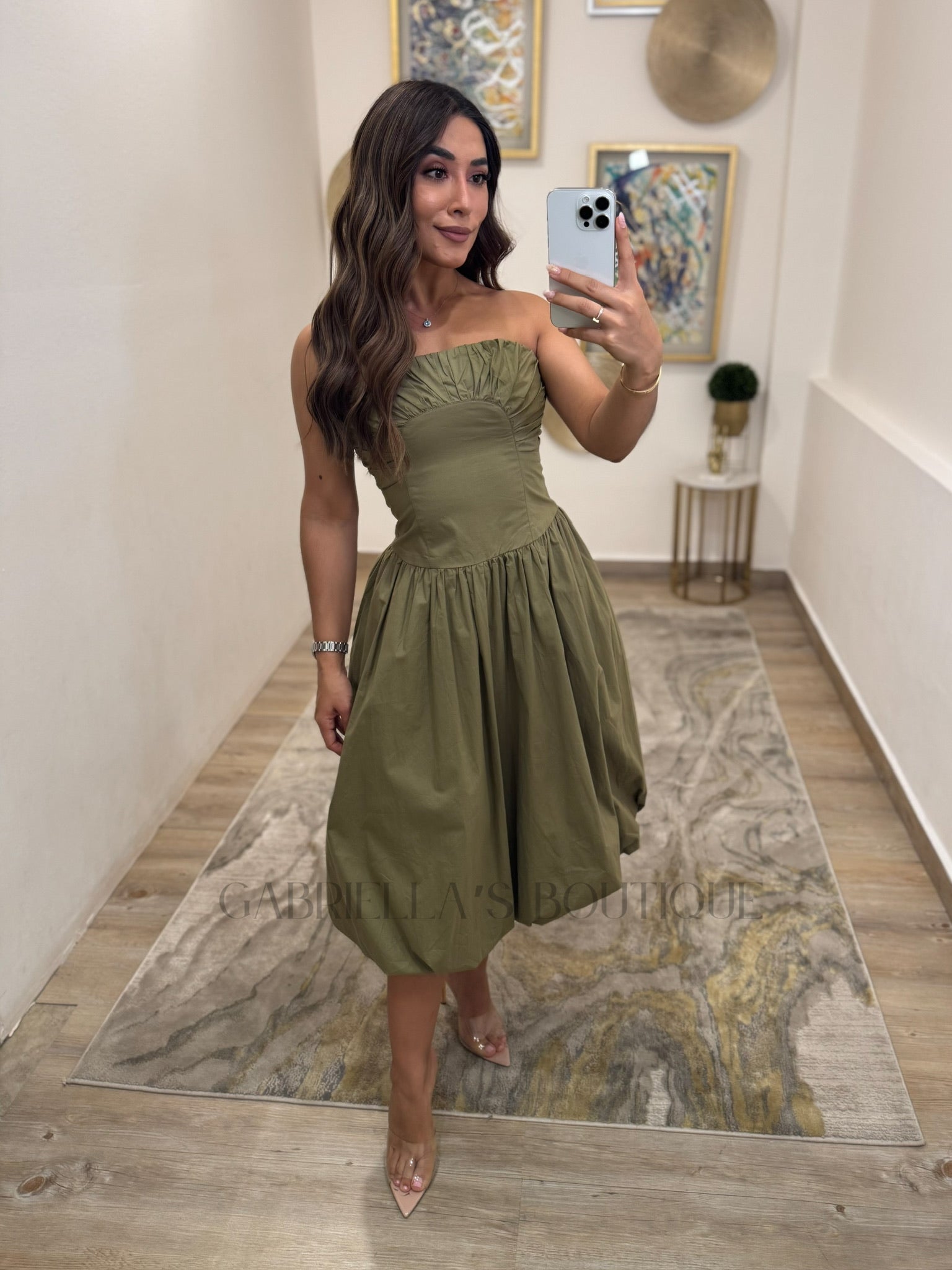 Vestido  verde oliva