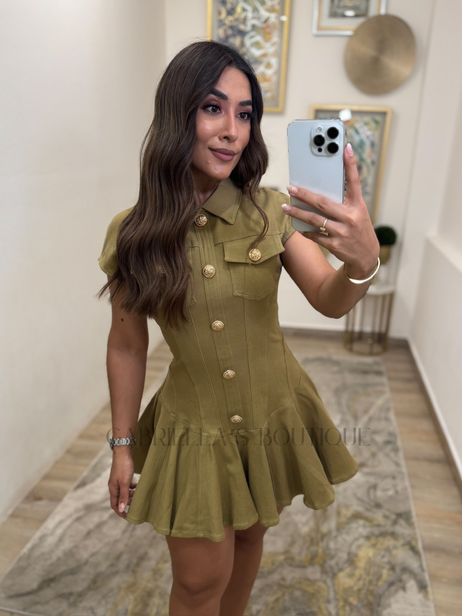 VESTIDO VERDE OLIVO
