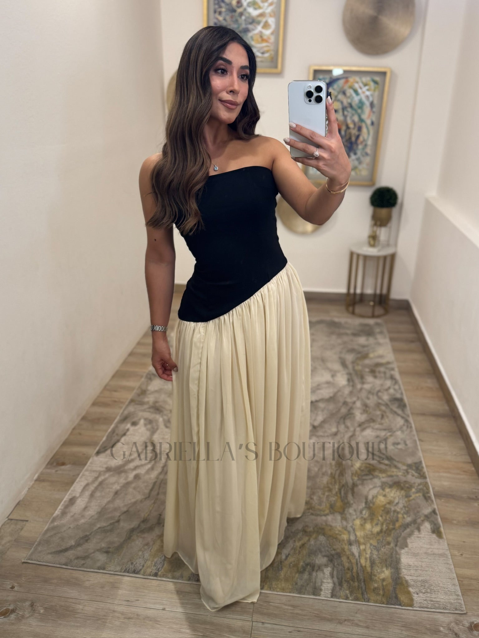 VESTIDO NEGRO/BLANCO