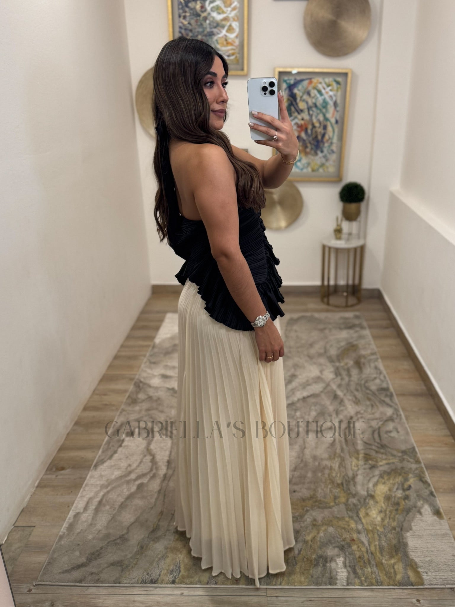 VESTIDO BLANCO NEGRO