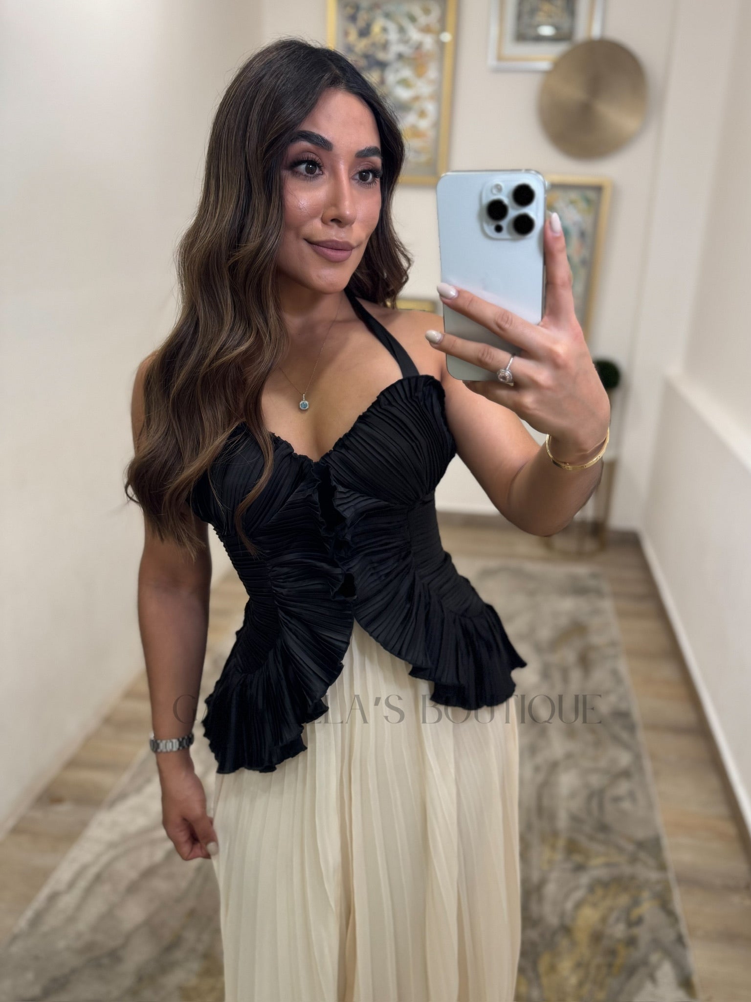 VESTIDO BLANCO NEGRO