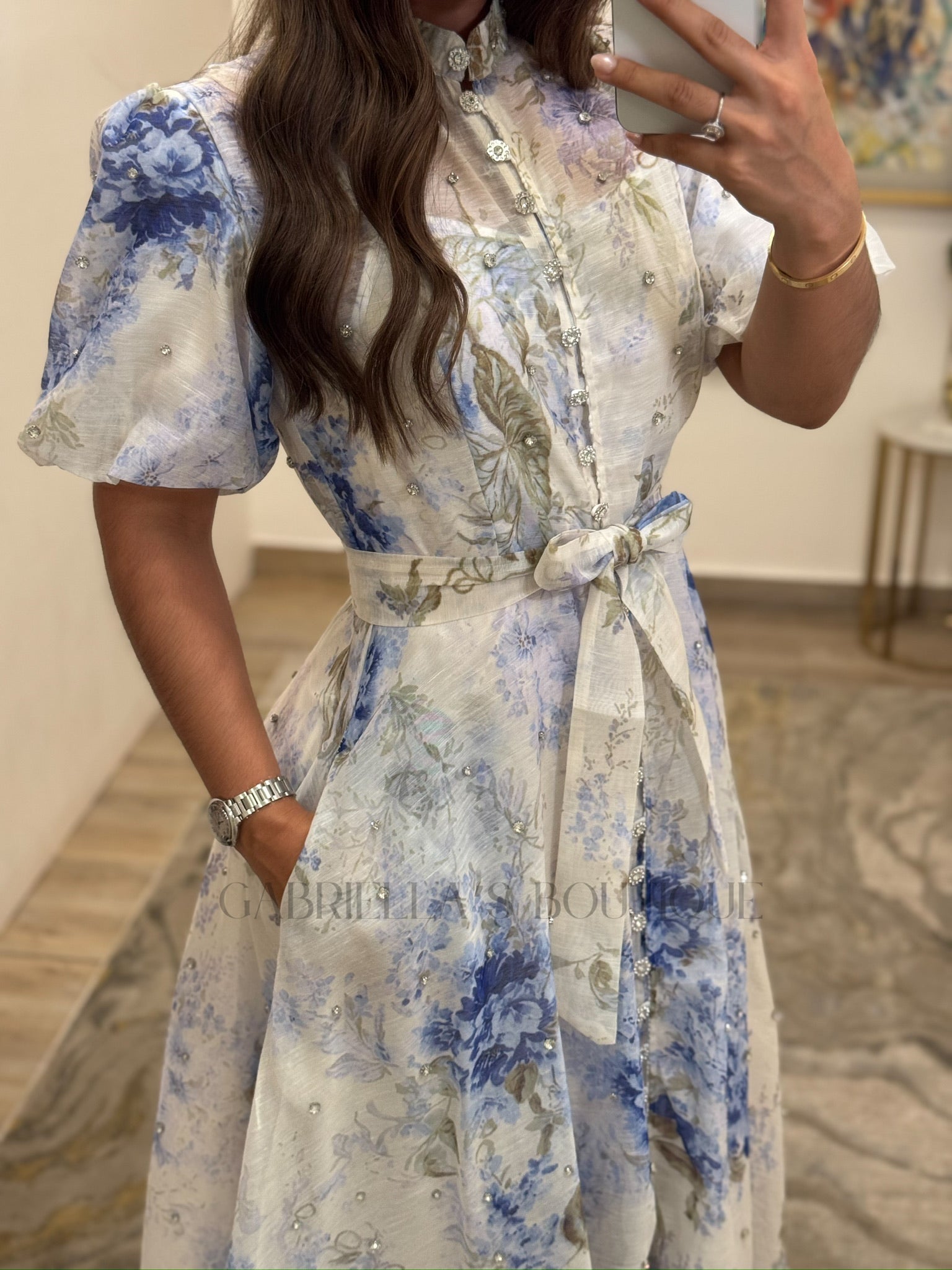 VESTIDO BLANCO/AZUL