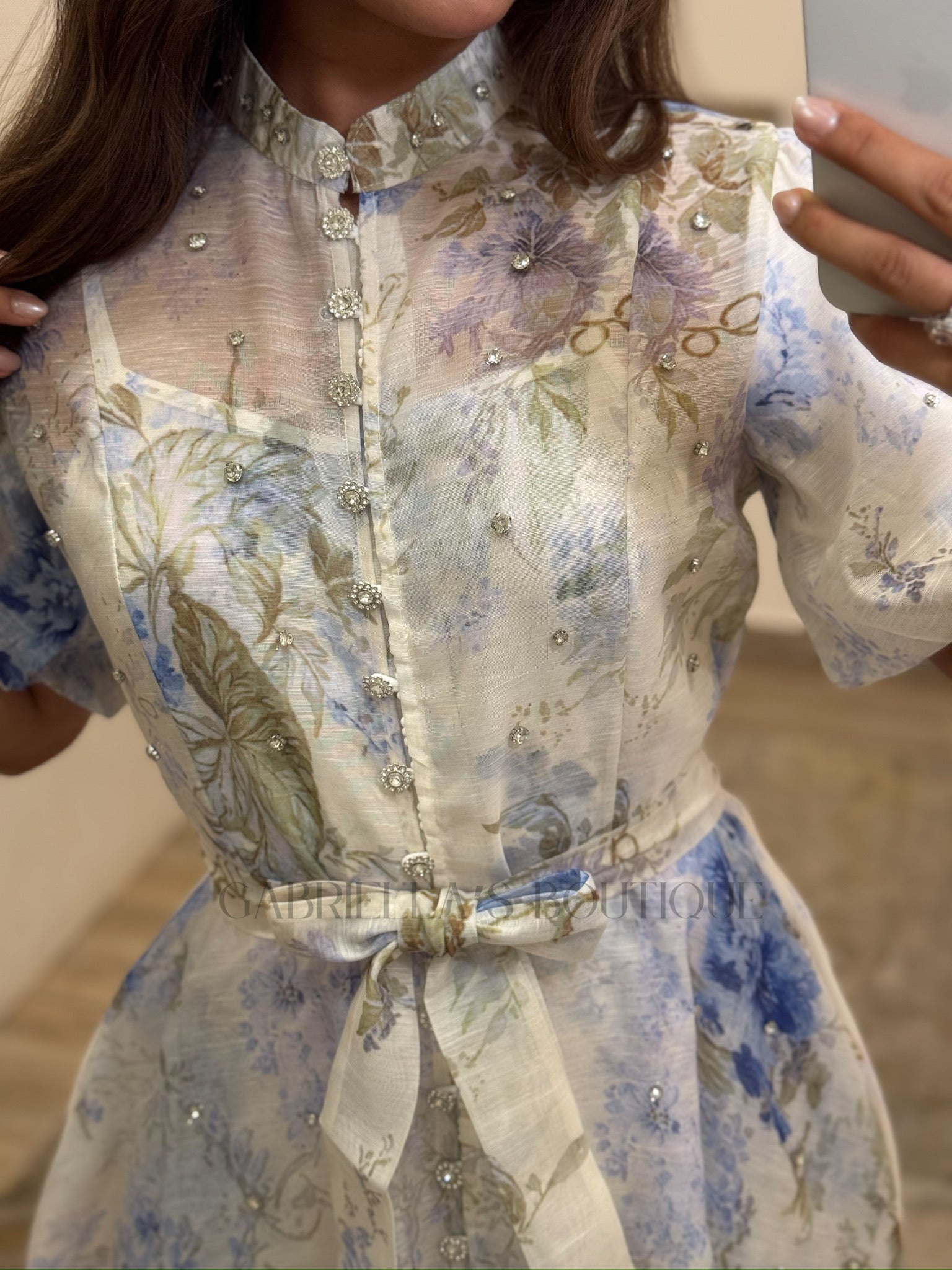 VESTIDO BLANCO/AZUL